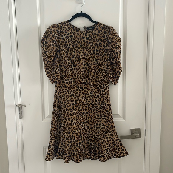 Aqua Leopard Print Mini Dress - Picture 2 of 2